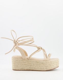 flatform espadrille sandals in blush-Beige