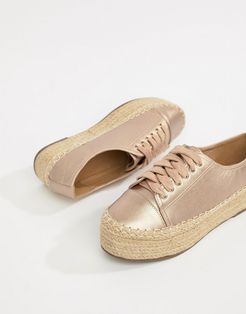 Metallic Flatform With Straw Heel-Gold