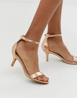 rose gold kitten heel sandals