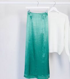 midaxi skirt in satin-Green