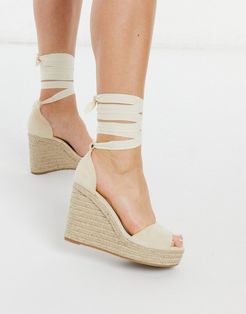 wedge espadrille sandals in natural-Beige