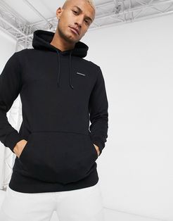 essentials hoodie with rubber logo in black