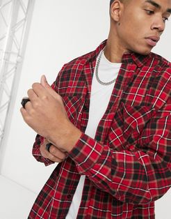 flannel shirt in black and red check