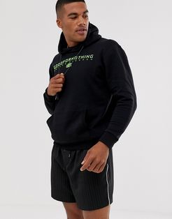 hoodie with neon logo in black