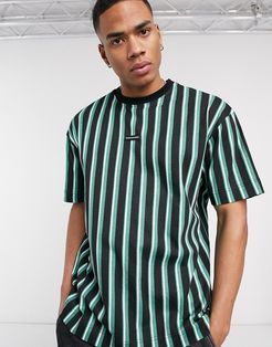 oversized striped t-shirt in green