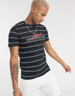stripe t-shirt in black