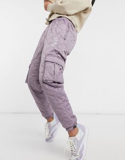 quilted sweatpants with logo set-Grey