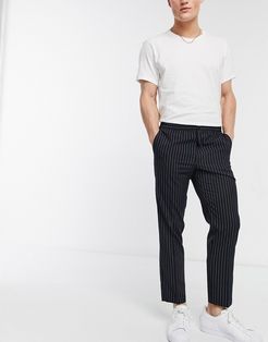 pinstripe navy smart pants