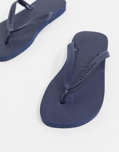 classic flip flops in navy