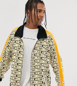 repeat logo print zip up jacket-Yellow
