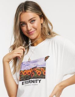 eternity graphic oversized T-shirt in white