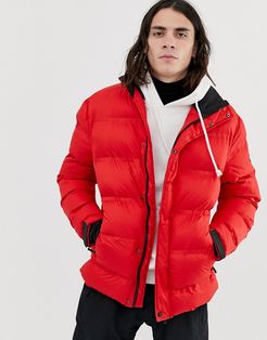 ski puffer jacket in red