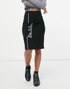 logo detail body-conscious skirt in black