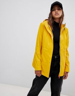 lightweight rubberised yellow rain mac