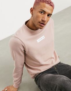 small box crew neck sweater in pink