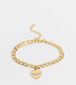 Exclusive bracelet with branded heart charm in gold plate