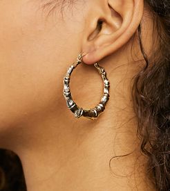 mini bamboo hoop earrings in gold plate