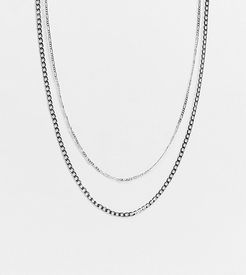 necklace multirow layering set in silver plate