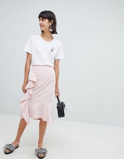 Rachelle Ruffle Front Skirt-Pink