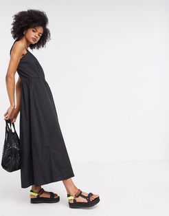 InWear square neck maxi dress in black