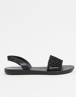 breezy two part sandals in black