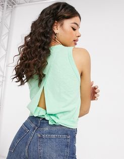 J. Crew knot back jersey tank top in green