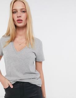 J. Crew new V-neck supima cotton tee in gray-Grey