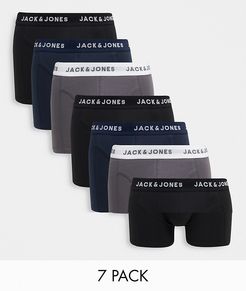 7 pack trunks in black navy & gray-Multi