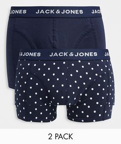 boxer briefs giftbox 2-pack in dots / plain-Navy