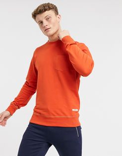 crewneck sweater in orange