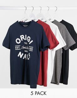 essentials 5-pack logo t-shirt-Multi