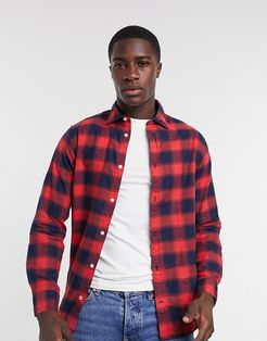Essentials check shirt in red & navy
