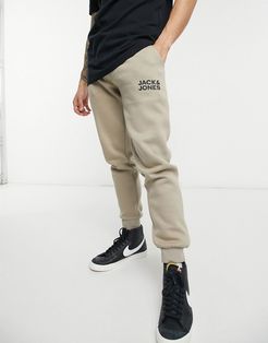 Intelligence logo sweat sweatpants in beige