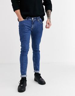 Intelligence skinny fit stone wash jeans in light blue