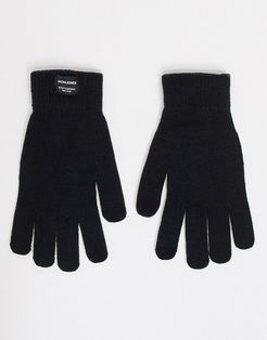 knitted gloves in black