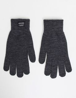 knitted gloves in gray-Grey