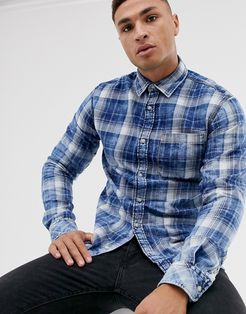 Originals checked long sleeve shirt in navy