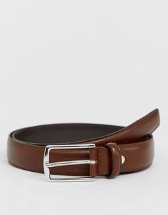 premium leather belt in brown-Black