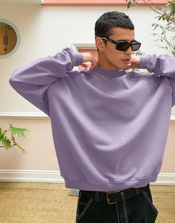 oversized garment dyed sweatshirt in purple