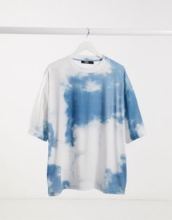 T-shirt with cloud print in blue