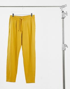 tie waist tailored peg pants in mustard-Gold