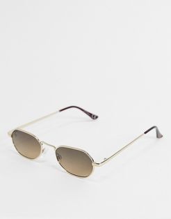 narrow angular sunglasses in gold