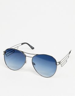 round sunglasses in blue