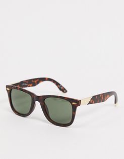square sunglasses in tort-Brown