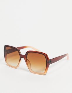 oversized square sunglasses in brown