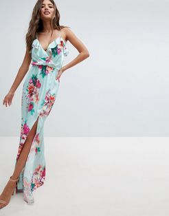 Floral Maxi Dress-Blues