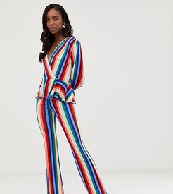 wide leg pants in multi stripe