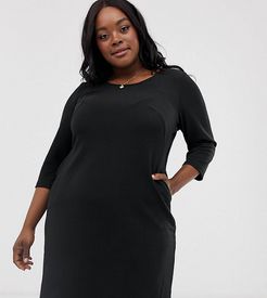 classic shift dress-Black