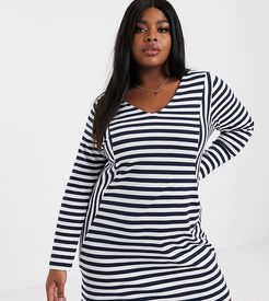 stripe shift dress-Multi