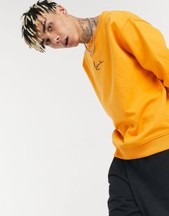 Signature small logo sweatshirt in orange